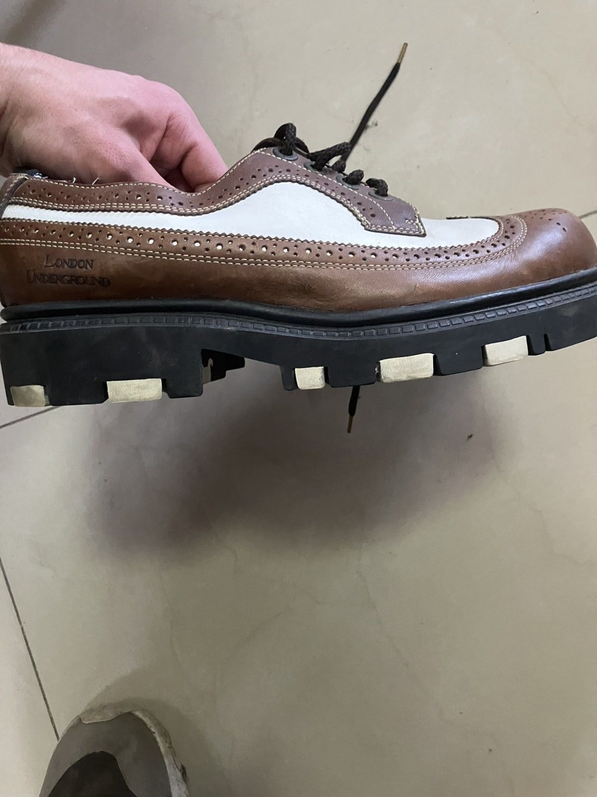 Y'2 Leather Vintage Y2K London Underground brown oxford creeper shoes Size US 10.5 / EU 43-44 - 4 Thumbnail