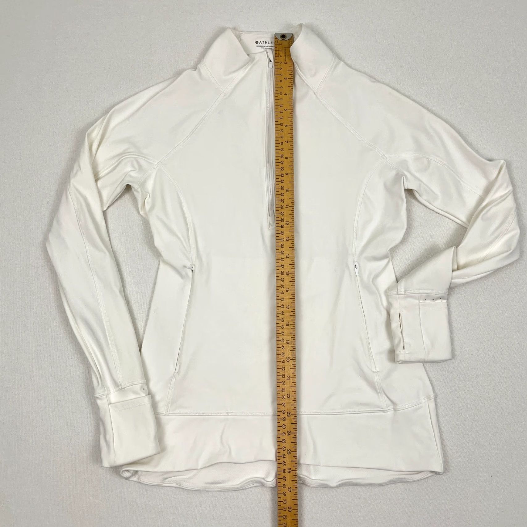 Athleta Athleta Whittier Peak Half Zip Women S White Active Pullover Running Stretch Jacket Size S / US 4 / IT 40 - 5 Thumbnail