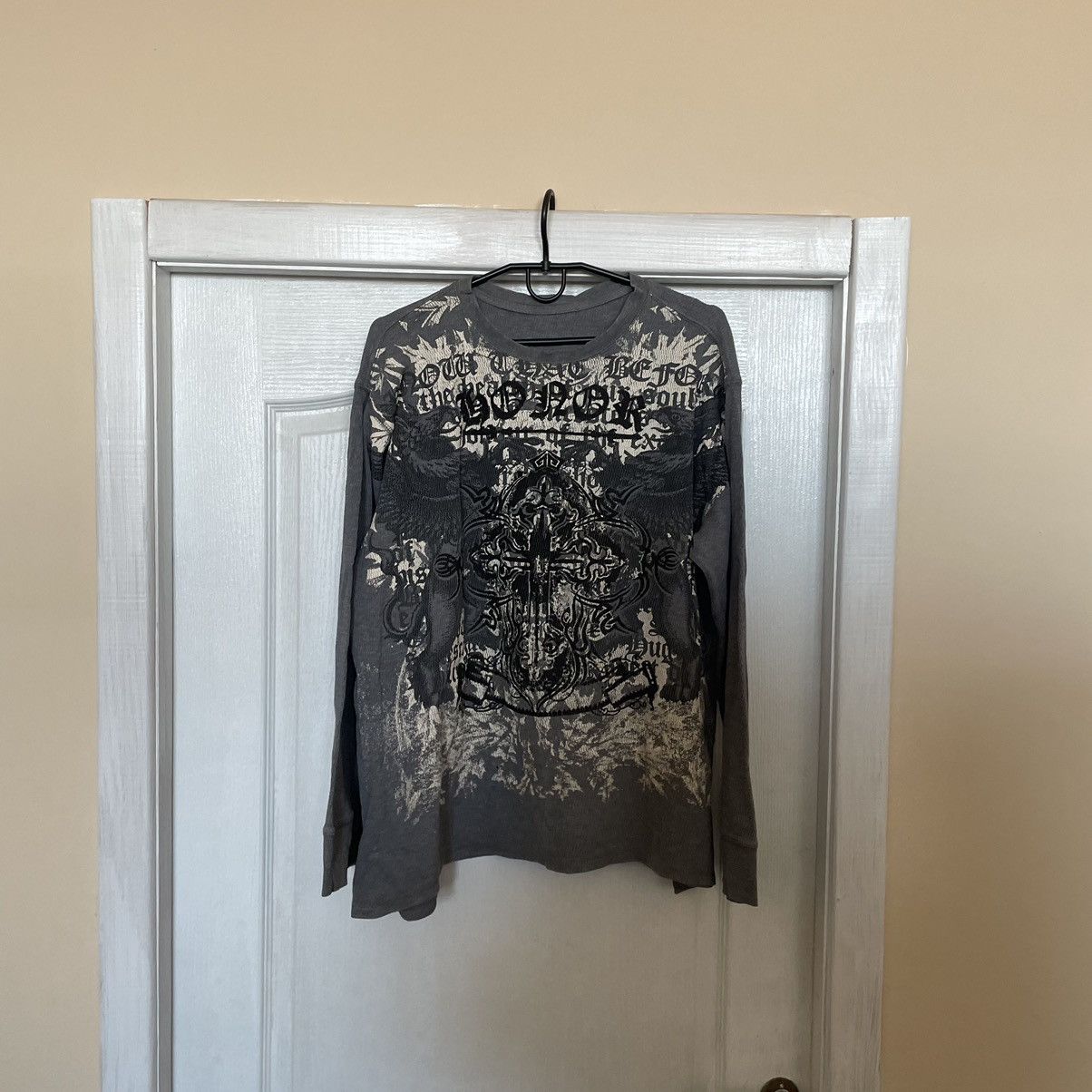Affliction Y2K affliction die long-sleeve thermal grunge cyber sweater Size US L / EU 52-54 / 3 - 1 Thumbnail