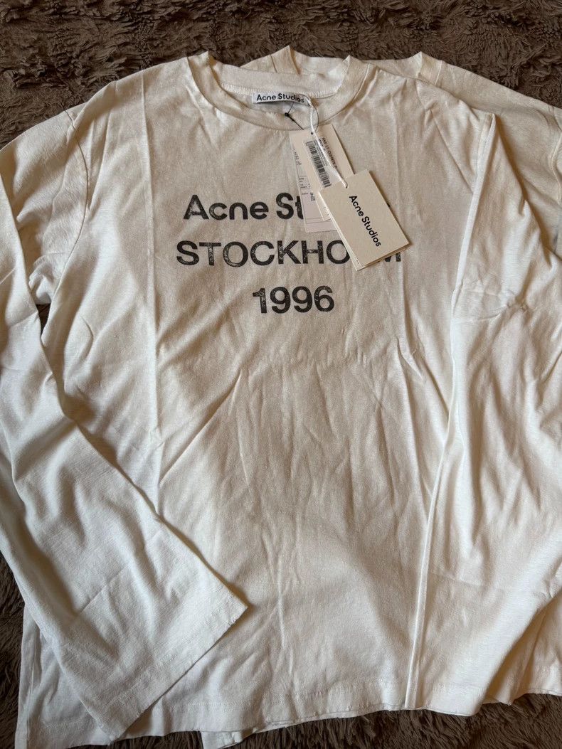 Acne Studios Acne Studios White letter long-sleeved shirt Size US S / EU 44-46 / 1 - 1 Thumbnail
