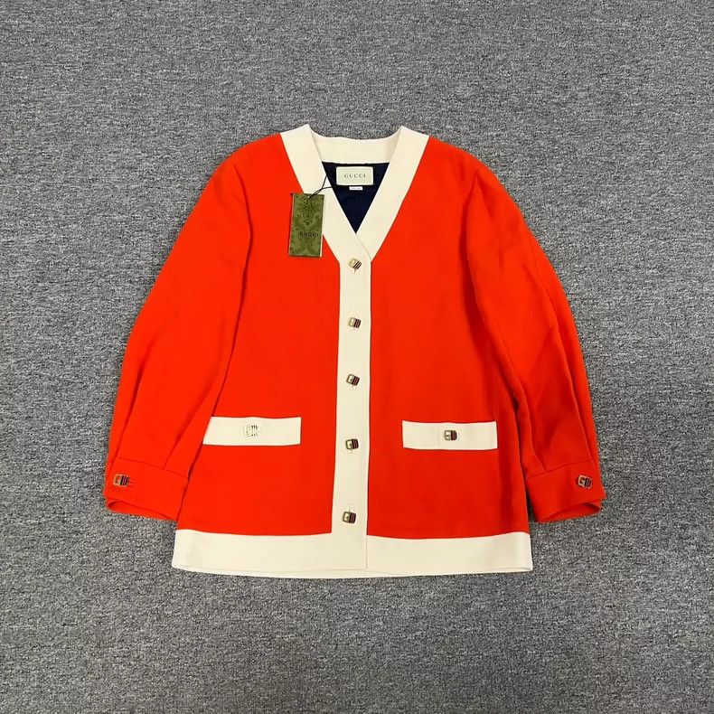 Gucci Gucci Size 38 Golden button orange cardigan jacket size 38 Size US XXS / EU 40 - 1 Thumbnail