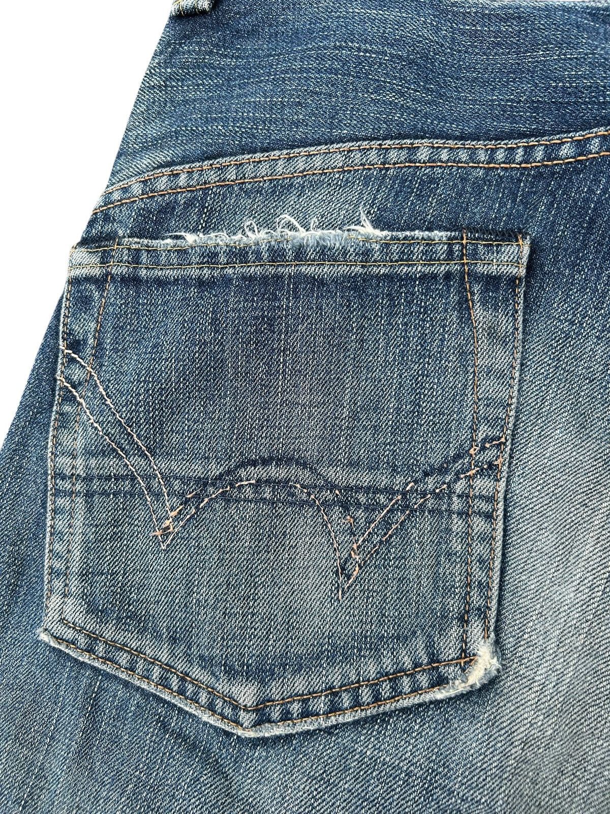 Kapital Vintage Edwin 505 Half Selvedge Distressed Dirty Denim Jeans Size US 30 / EU 46 - 12 Thumbnail