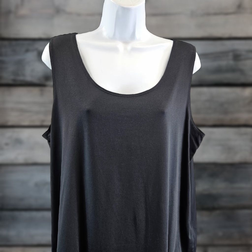 Vintage Chiocs Womens Tank Top Sz XL Solid Black Scoop Neck Nylon Blend Size XL / US 12-14 / IT 48-50 - 1 Thumbnail