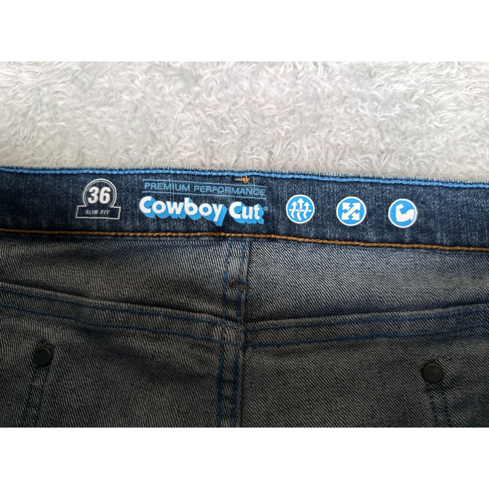 Wrangler Wrangler Jeans Mens 38 Blue Denim Slim Fit Cowboy Cut Premium Performance 38x30 Jeans Size US 38 / EU 54 - 6 Thumbnail