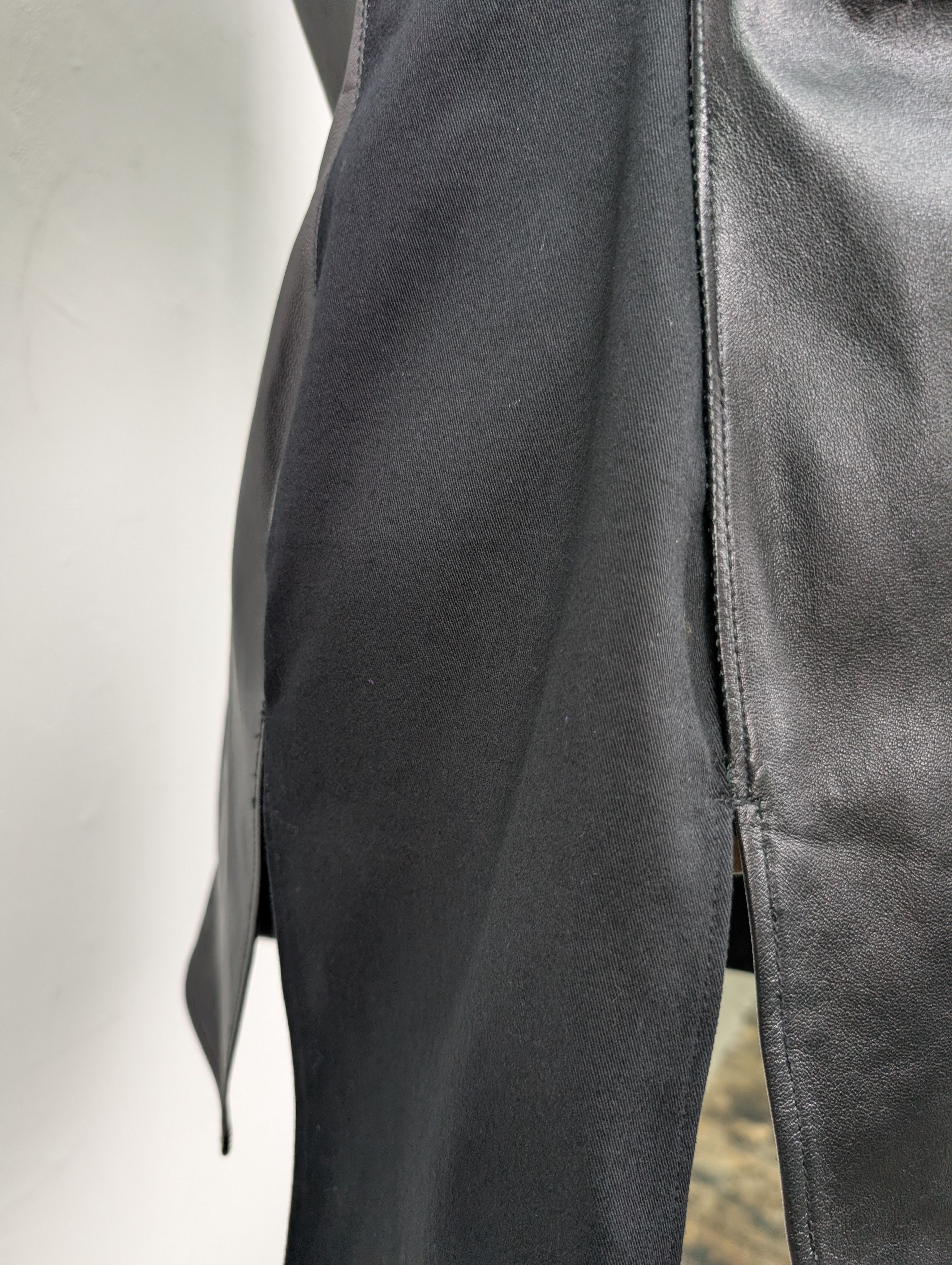 Alexander Wang Black Ruched Lambskin Leather Shirt Jacket Size XS / US 0-2 / IT 36-38 - 6 Thumbnail