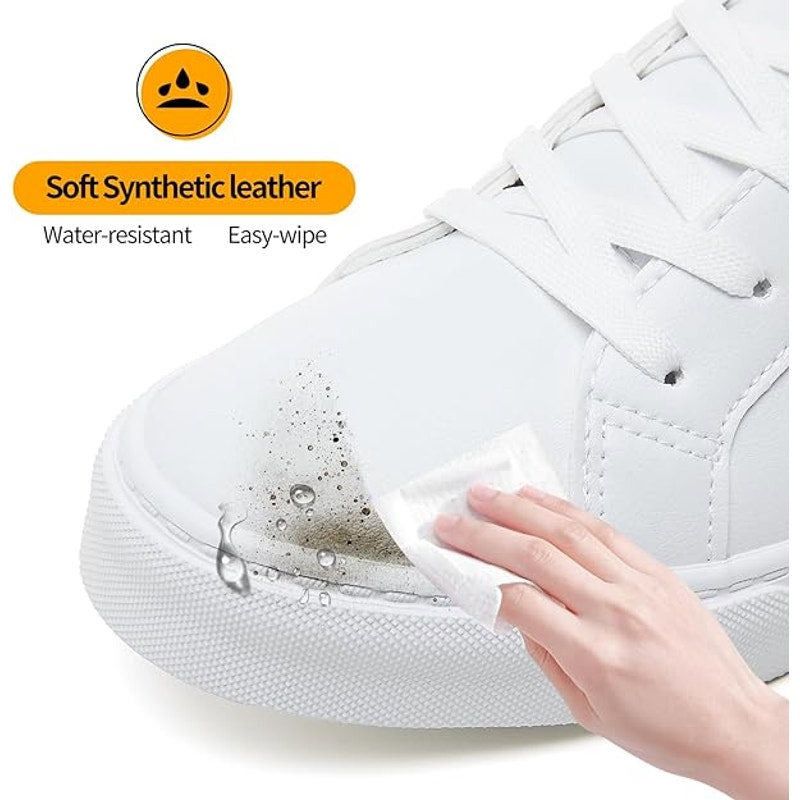 Other ZGR Men's Size 12 White Faux Leather Low Top Sneakers Size US 12 / EU 45 - 2 Thumbnail