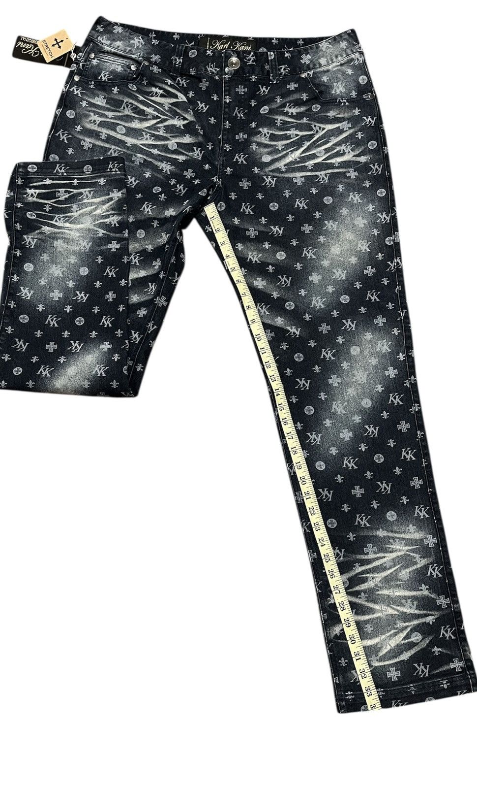 Karl Kani KARL KANI STRECTH MONOGRAM DENIM PANTS Size US 40 / EU 56 - 13 Thumbnail