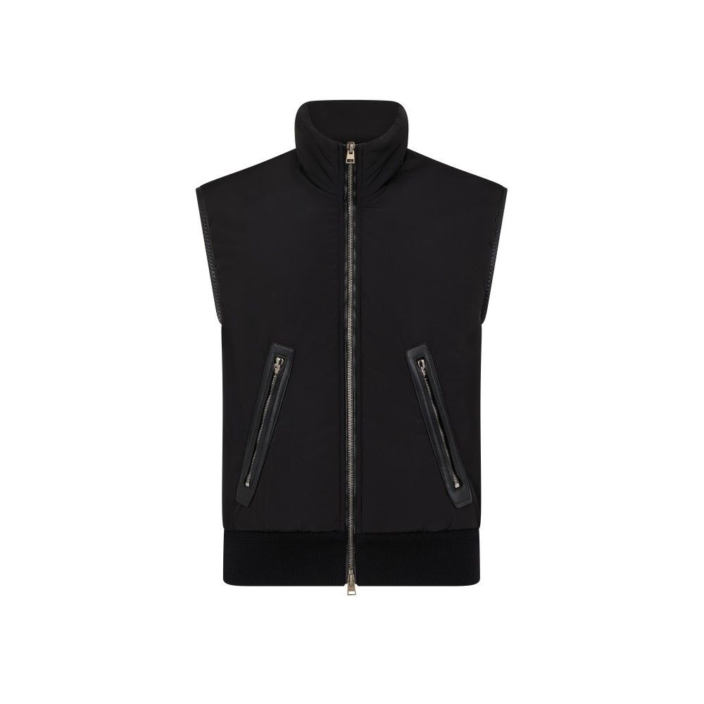 Tom Ford o1loc1c0825 KIF001 Light Nylon Front Merino Gilet Vest Black Size US M / EU 48-50 / 2 - 1 Thumbnail