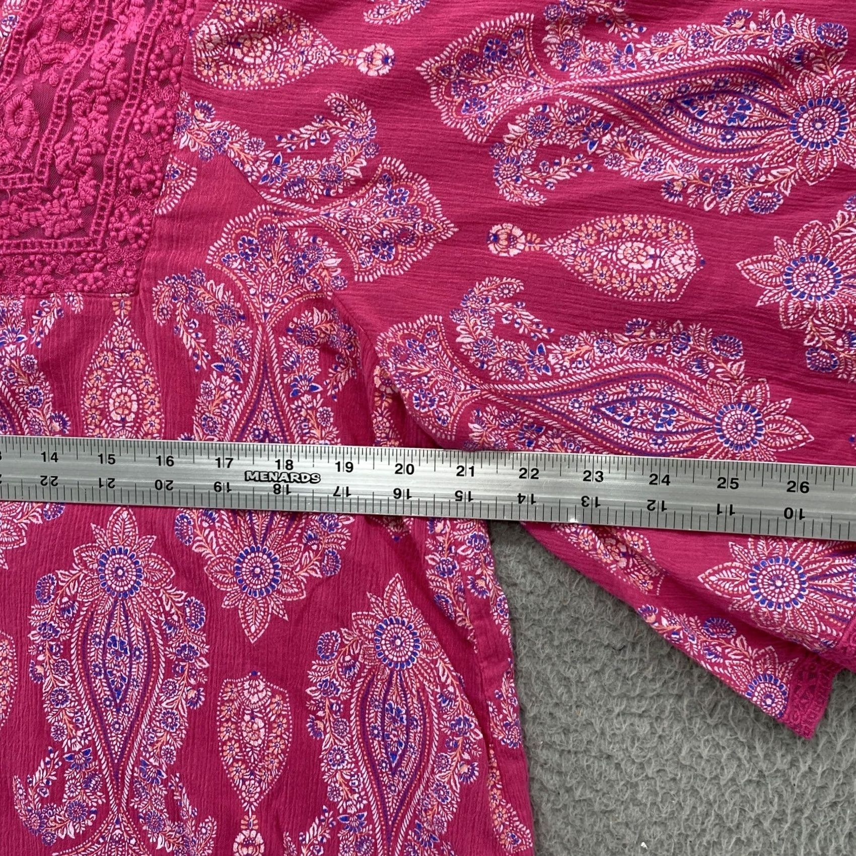 Blair Blair Womens Pink Paisley Tunic Top - Size XL India Made Size XL / US 12-14 / IT 48-50 - 4 Thumbnail