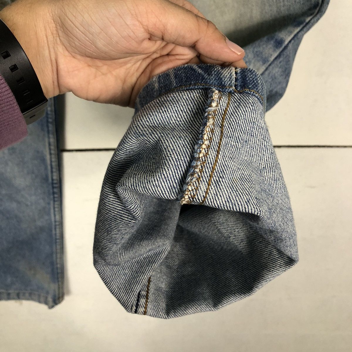 Levi's 🔥90’s Vintage Selvedges Distressed Jeans Levi’s Made in USA Size US 30 / EU 46 - 11 Thumbnail
