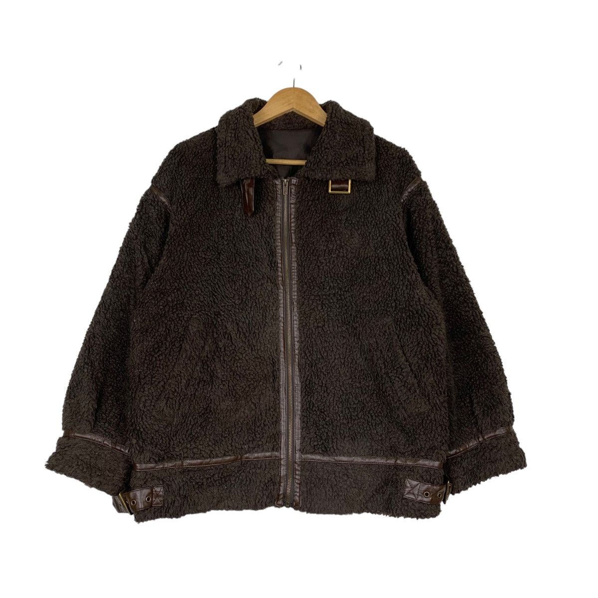 Japanese Brand LUNACION Deep Pile Brown Fleece Jacket #1058-C48 Size US M / EU 48-50 / 2 - 1 Thumbnail