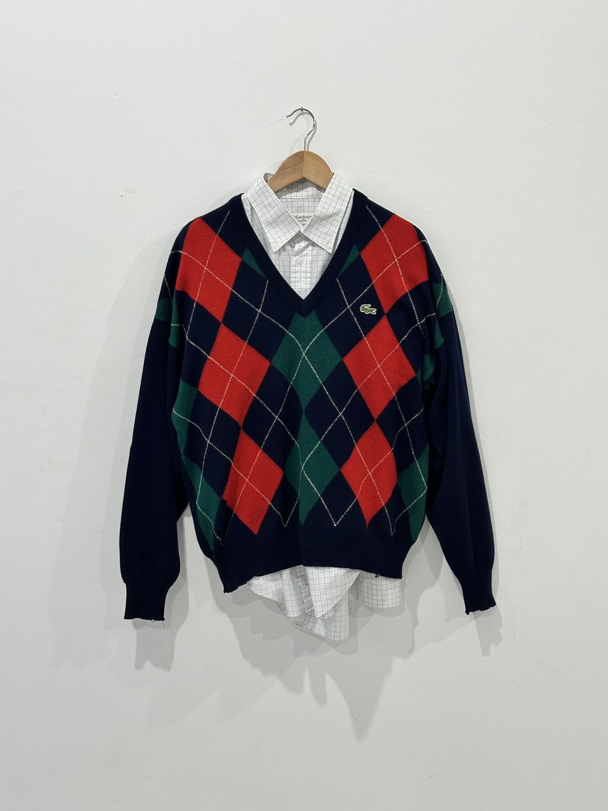 Lacoste × Vintage Vintage Lacoste V Neck Sweater Size US L / EU 52-54 / 3 - 1 Thumbnail
