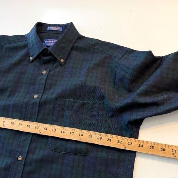 Pendleton Pendleton Shirt Button-Up Plaid Wool MEDIUM Men Regular Green Long Sleeve Chest Pocket Button-Down Vintage/Outdoor Size US M / EU 48-50 / 2 - 7 Thumbnail