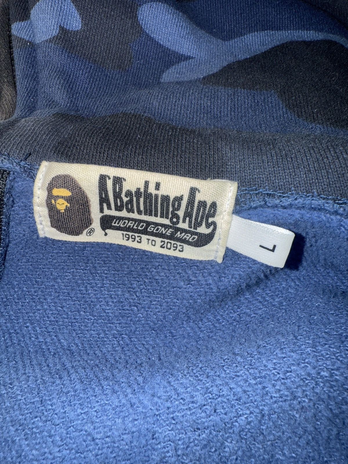 Bape Bape color camo separate Shark full zip hoodie Black/Blue Size US L / EU 52-54 / 3 - 3 Thumbnail
