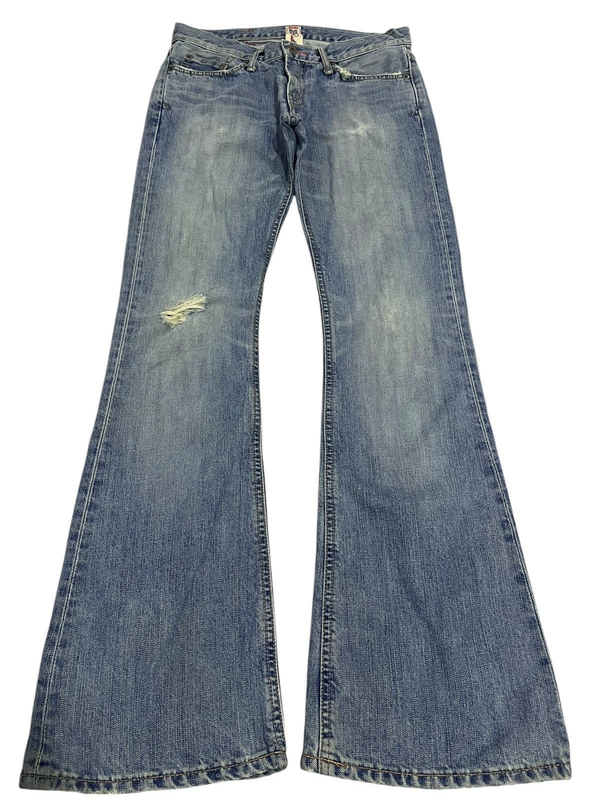 If Six Was Nine × Japanese Brand × Le Grande Bleu (L.G.B.) SUPER FLARE💥 VINTAGE  EDWIN WASHED BLUE DENIM PANTS | Grailed