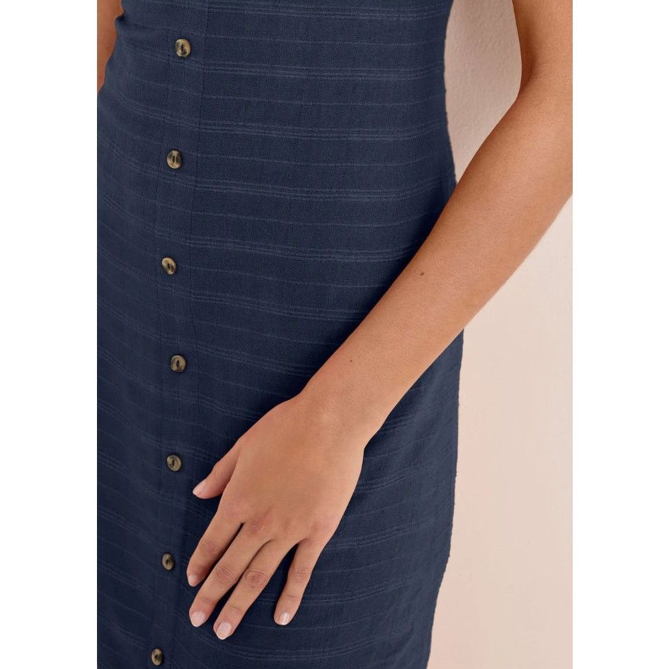 Other Venus Navy Blue Deep V-Neck Cotton Summer Dress Size 6 Size M / US 6-8 / IT 42-44 - 8 Thumbnail