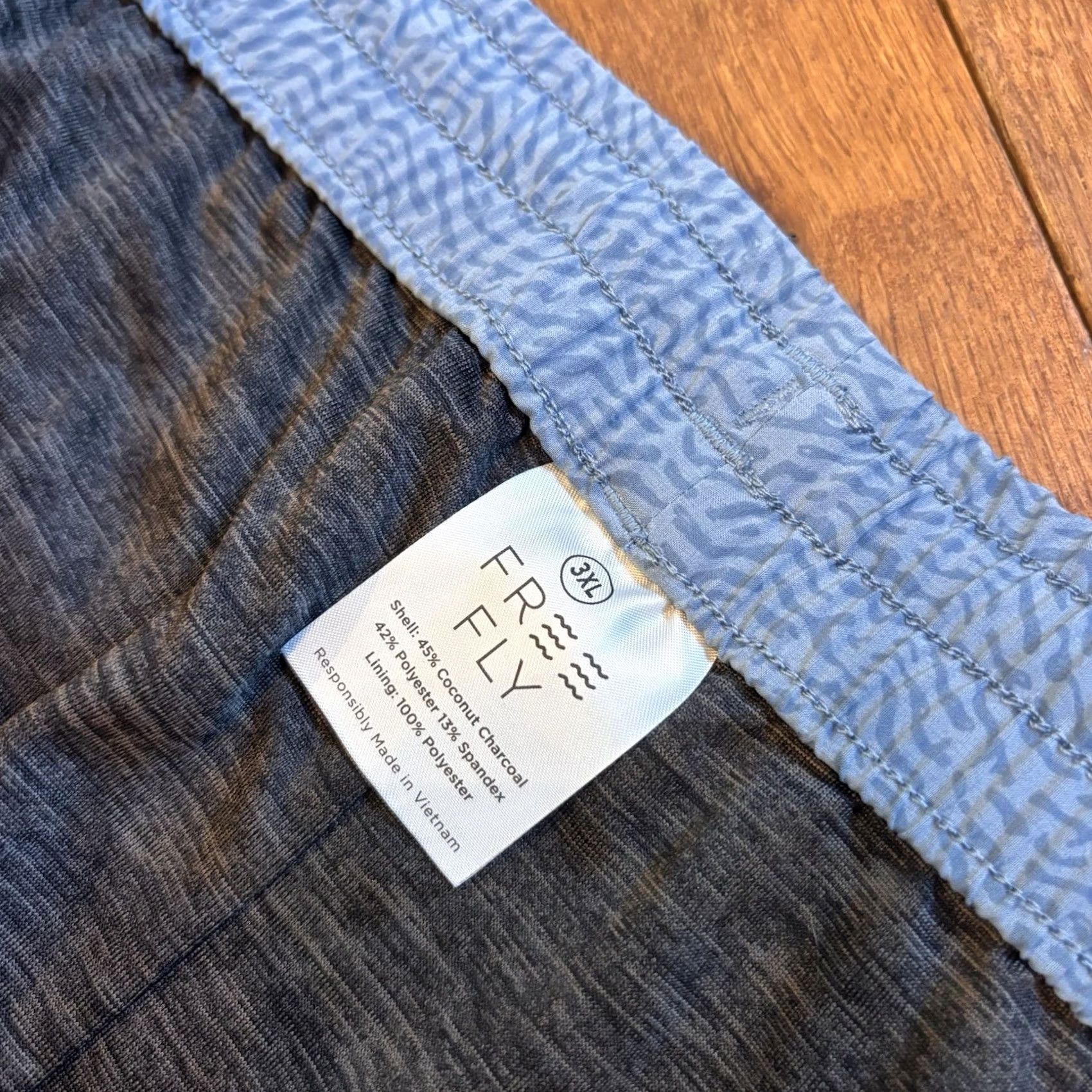 Vintage Free Fly Athletic Shorts Mens 3XL Blue Pattern Workout Lined Drawstring 8" Size US 39 - 6 Thumbnail