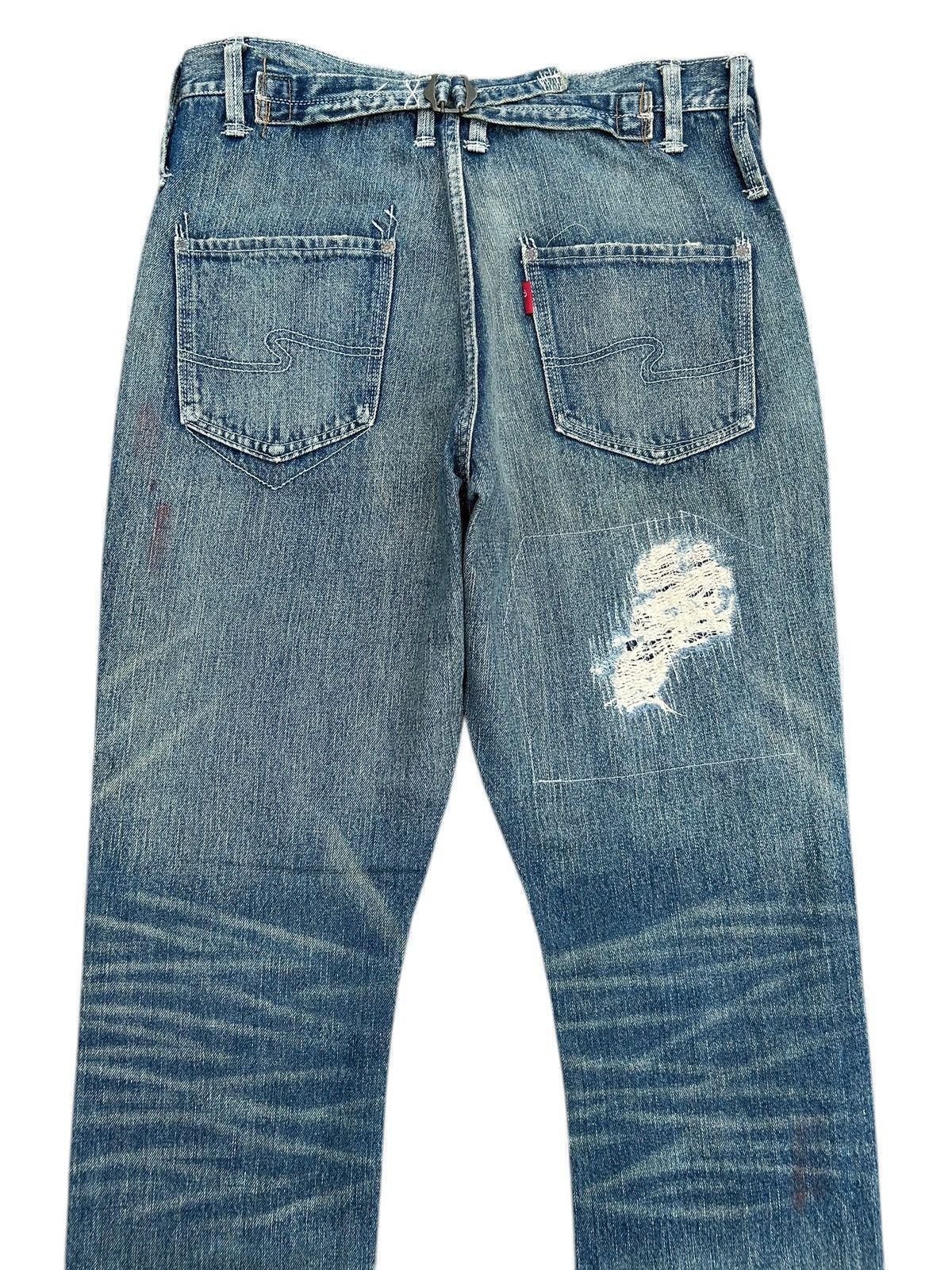 Kapital BONDS AND PEACE BUCKLE BACK JAPANESE DISTRESSED DENIM JEANS Size US 32 / EU 48 - 11 Thumbnail