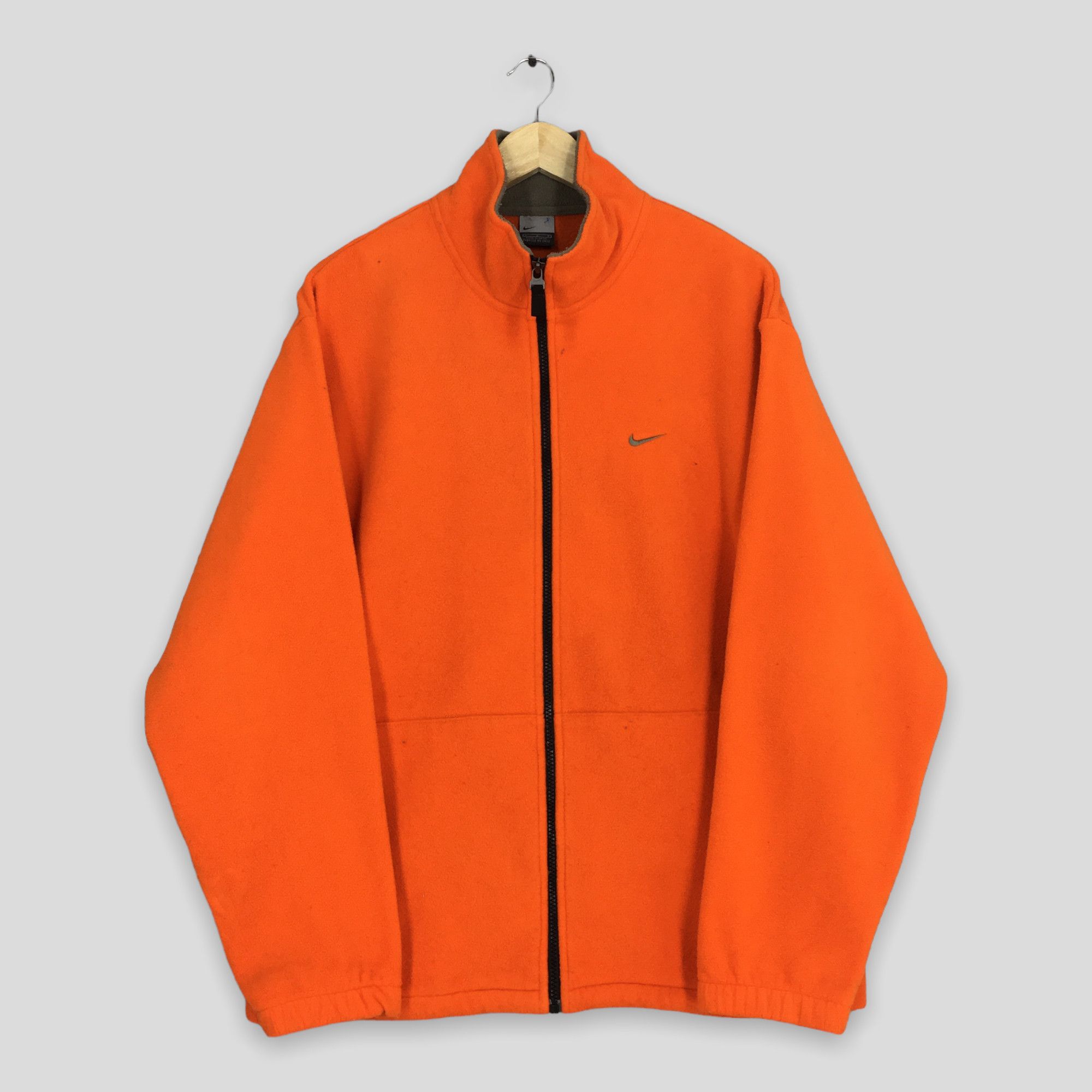 Nike × Vintage Vintage Y2K Nike Swoosh Orange Fleece Sweater Large Size US L / EU 52-54 / 3 - 1 Thumbnail