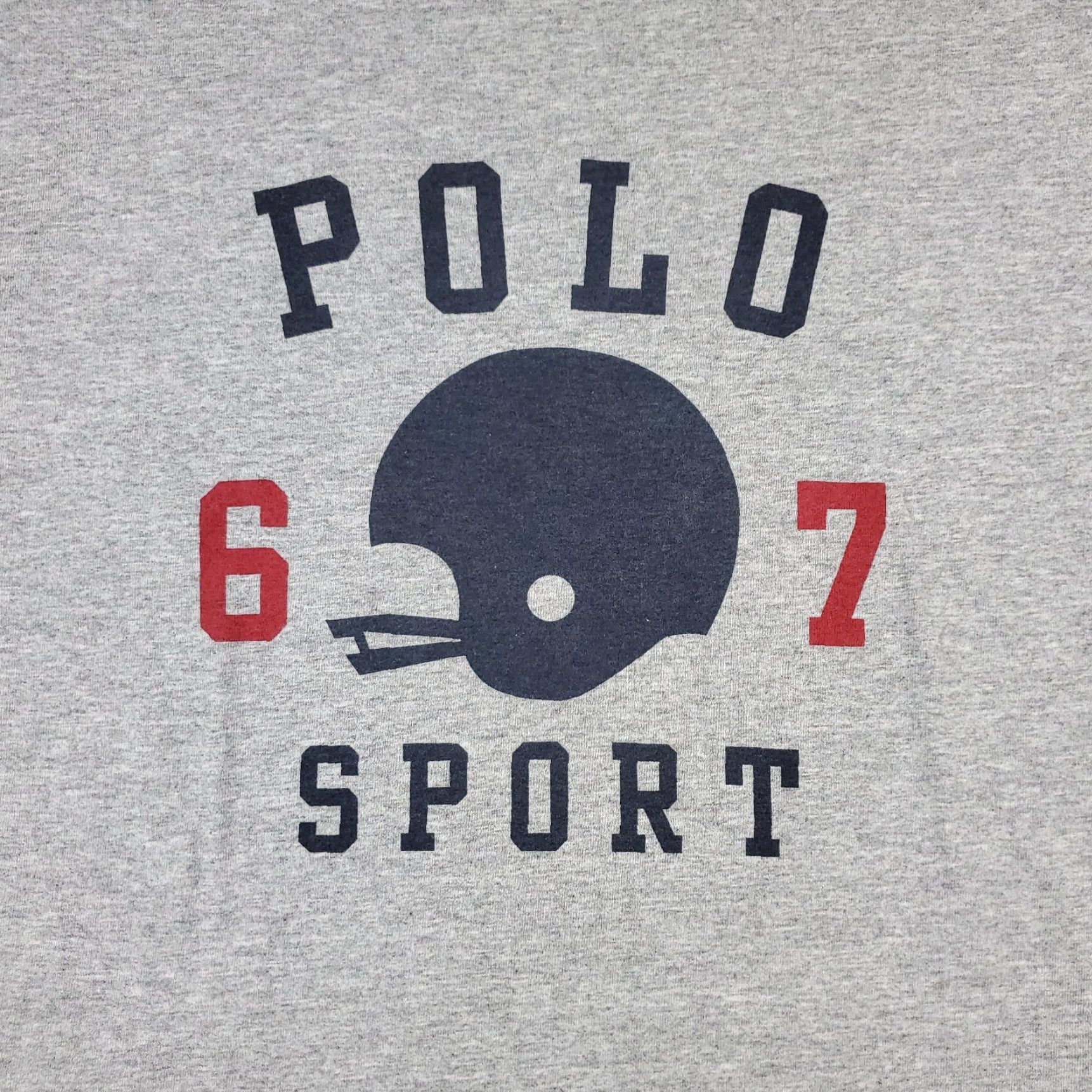 Ralph Lauren VINTAGE Ralph Lauren T-Shirt Men Large Gray Football Helmet Logo Casual Classic Sports Size US L / EU 52-54 / 3 - 2 Thumbnail