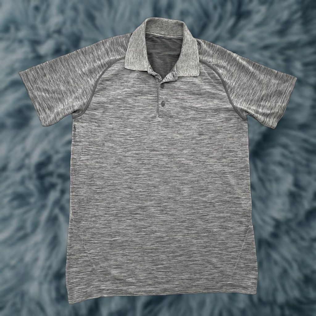 Lululemon VINTAGE Lululemon Polo Shirt Adult Medium Gray Heathered Short Sleeve Breathable Activewear Mens M Size US M / EU 48-50 / 2 - 1 Thumbnail