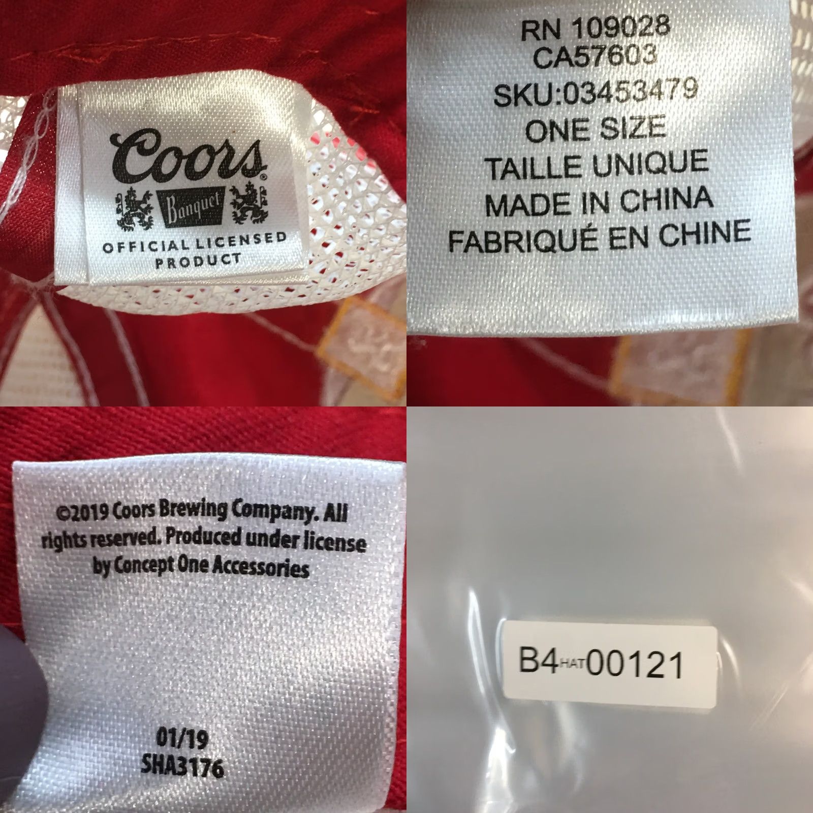 Logo 7 Coors Beer Trucker Hat Men Red Yellow OS Adjustable Embroidered Logo Size ONE SIZE - 9 Thumbnail