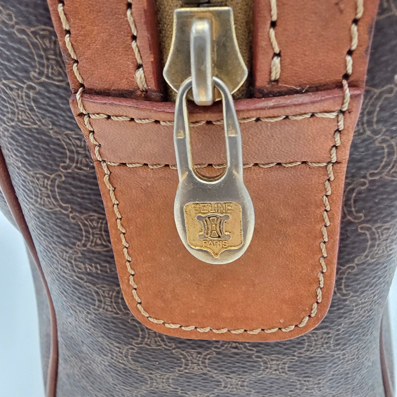 Celine Céline Paris Vintage Macadam Triomphe Boston Bag Size ONE SIZE - 8 Thumbnail