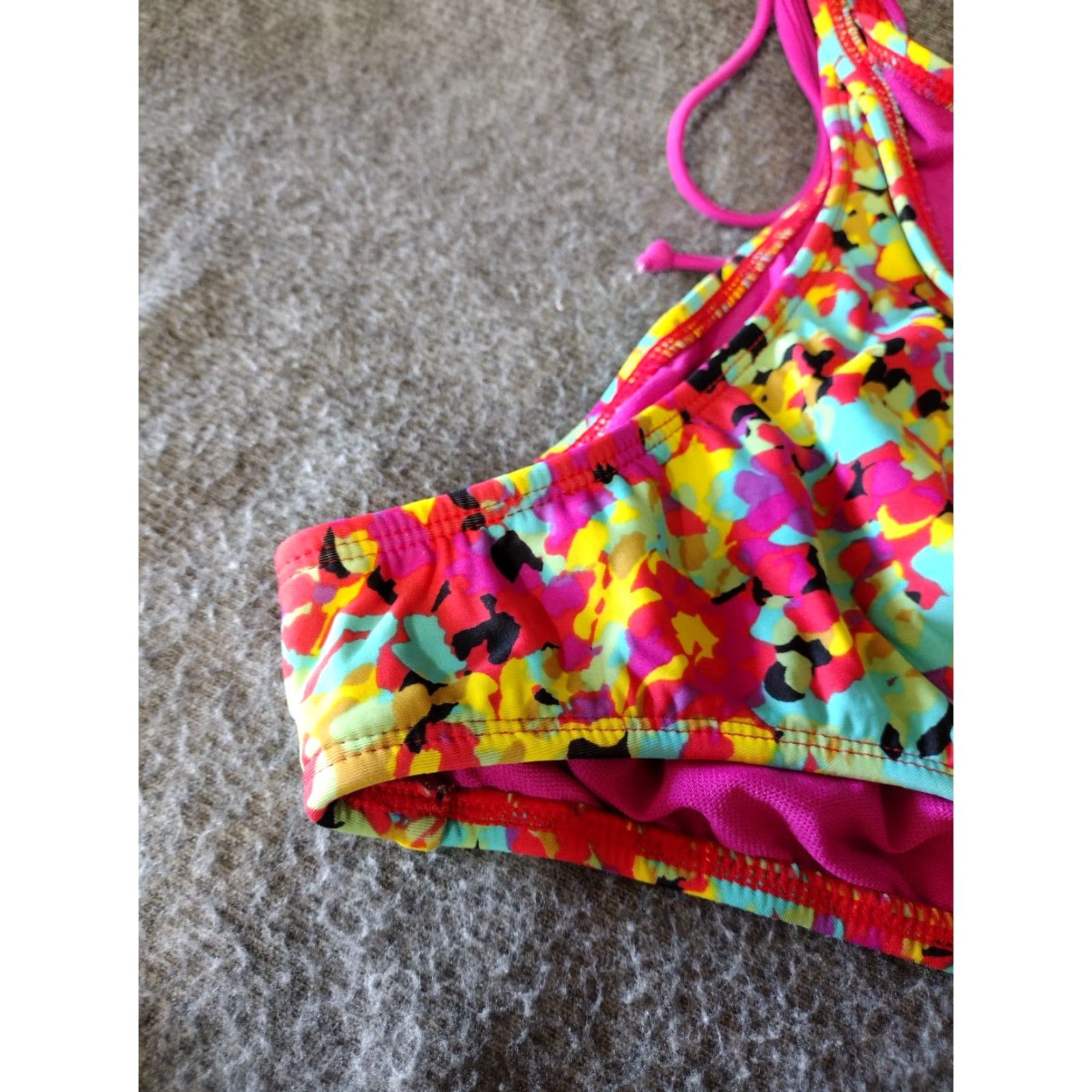 THAKOON Thakoon Women Bikini Bottoms Floral Watercolor Pink String Swimsuit L Blackout? Size 36" / US 14 / IT 50 - 5 Thumbnail