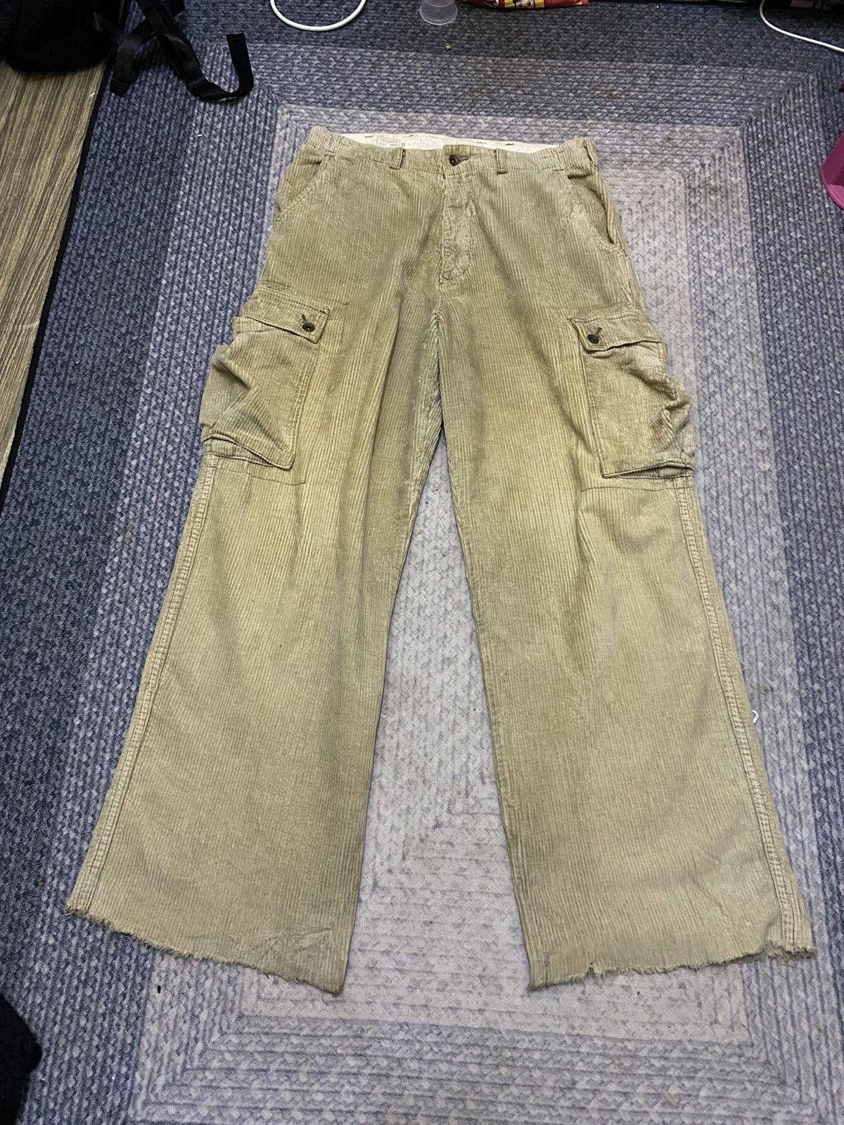 Johnbull JOHNBULL RIPPED FLARED CARGO CORDUROY PANT Size US 33 - 1 Thumbnail