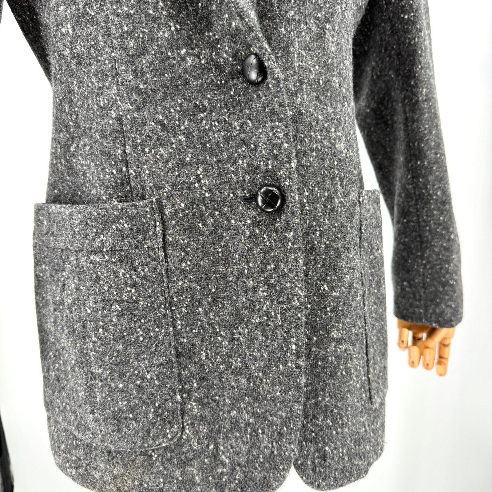 Ralph Lauren Vintage 90s Gray Speckled 100% Wool Academic Patch Blazer Size M / US 6-8 / IT 42-44 - 3 Thumbnail
