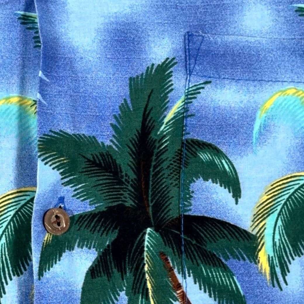 ALOHAS VINTAGE Go Hawaii Hawaiian Shirt Adult XL Blue Parrot Beach 80s Aloha Surf Button-Up Short Sleeve Pocketed Cotton Mens Size US L / EU 52-54 / 3 - 5 Thumbnail