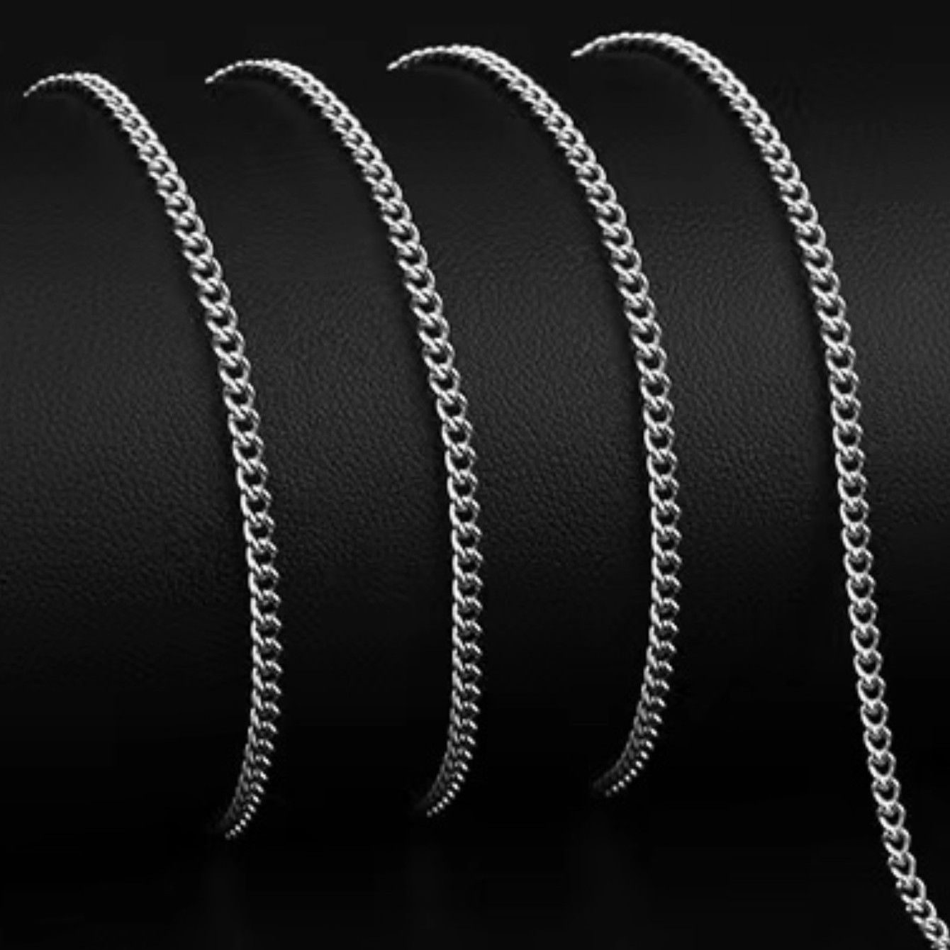 Jewelry 3mm Simple Cuban Necklace Chain Size ONE SIZE - 2 Thumbnail