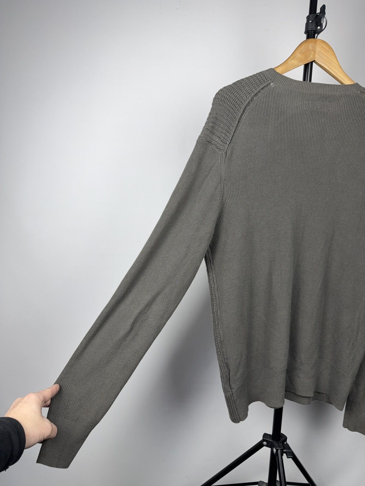 Allsaints Avant GardeAllSaints Grey Vertical Rib Knit Crewneck Sweater Size US M / EU 48-50 / 2 - 11 Thumbnail