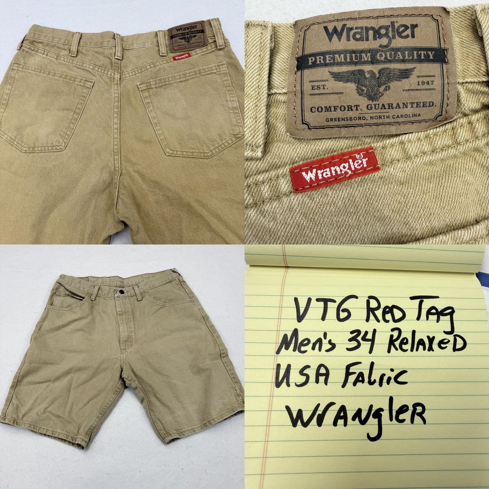 Wrangler VTG Wrangler Shorts Mens 34 Beige Denim Relaxed Fit 5 Pocket Bermuda Summer Spring Casual Workwear Mens Size US 34 / EU 50 - 8 Thumbnail