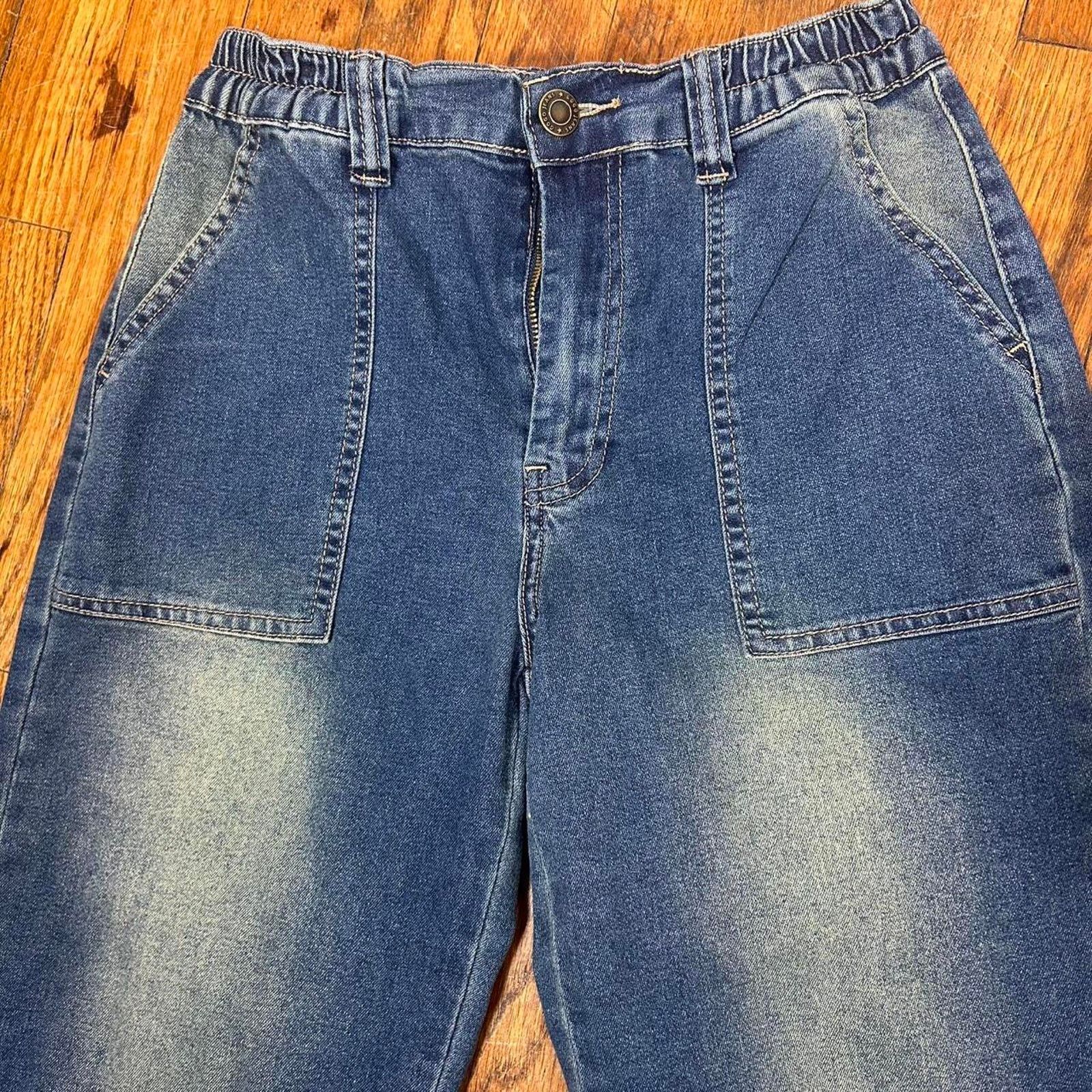 Other Blue denim high waisted wide leg skater grunge jeans Size 28" / US 6 / IT 42 - 2 Thumbnail