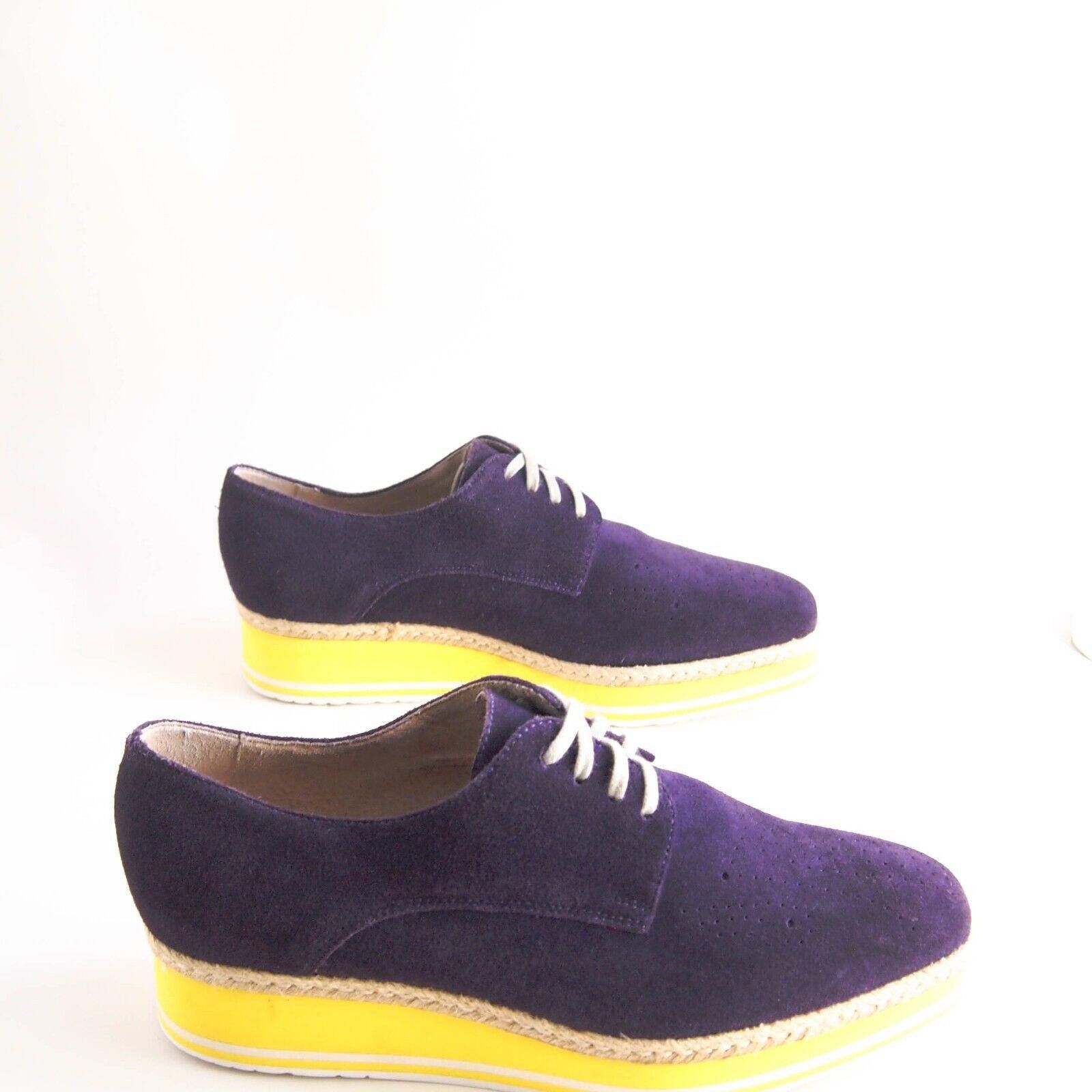Designer Gino Rossi Platform Oxford Lug Sole Purple Suede EU 39 US 9 Size US 9 / IT 39 - 4 Thumbnail