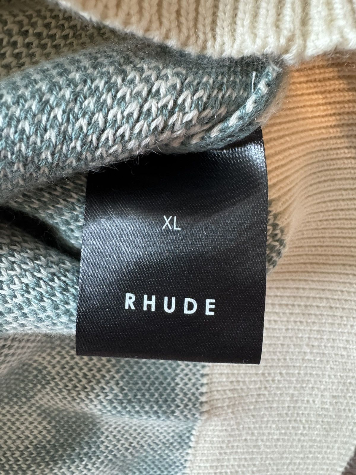 Rhude Rhude Knit Chevron Check-Print Racing Crewneck Size US XL / EU 56 / 4 - 4 Thumbnail