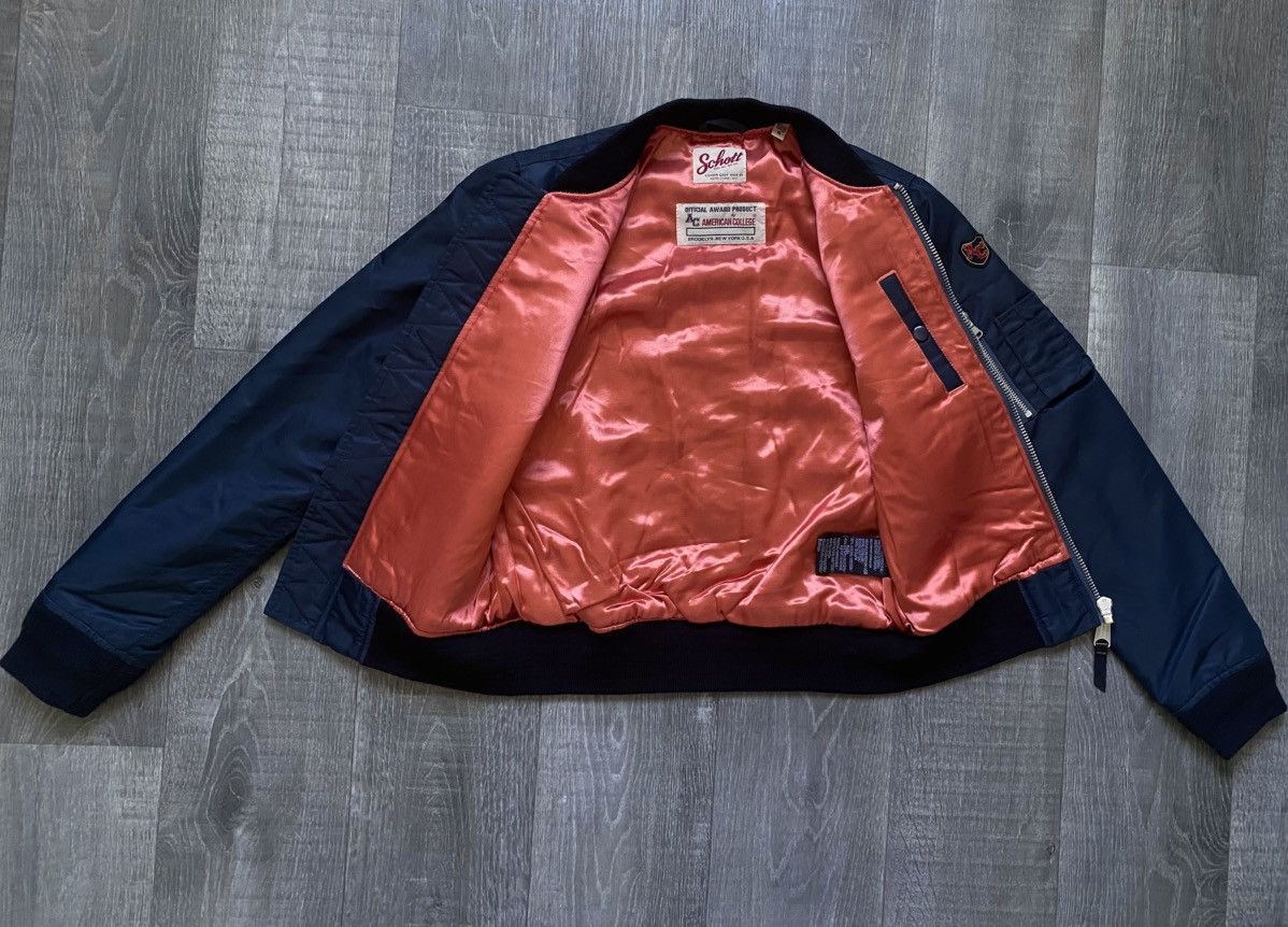 Schott Schott Bros. Inc. MA-1 American College Navy Bomber Jacket Size S / US 4 / IT 40 - 21 Thumbnail