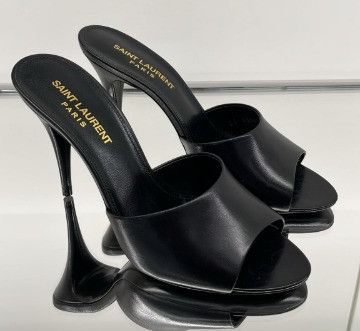 Saint Laurent Paris o1b1hav110425 LA 16 Mules in Smooth Leather in Black Size US 5.5 / IT 35.5 - 3 Thumbnail