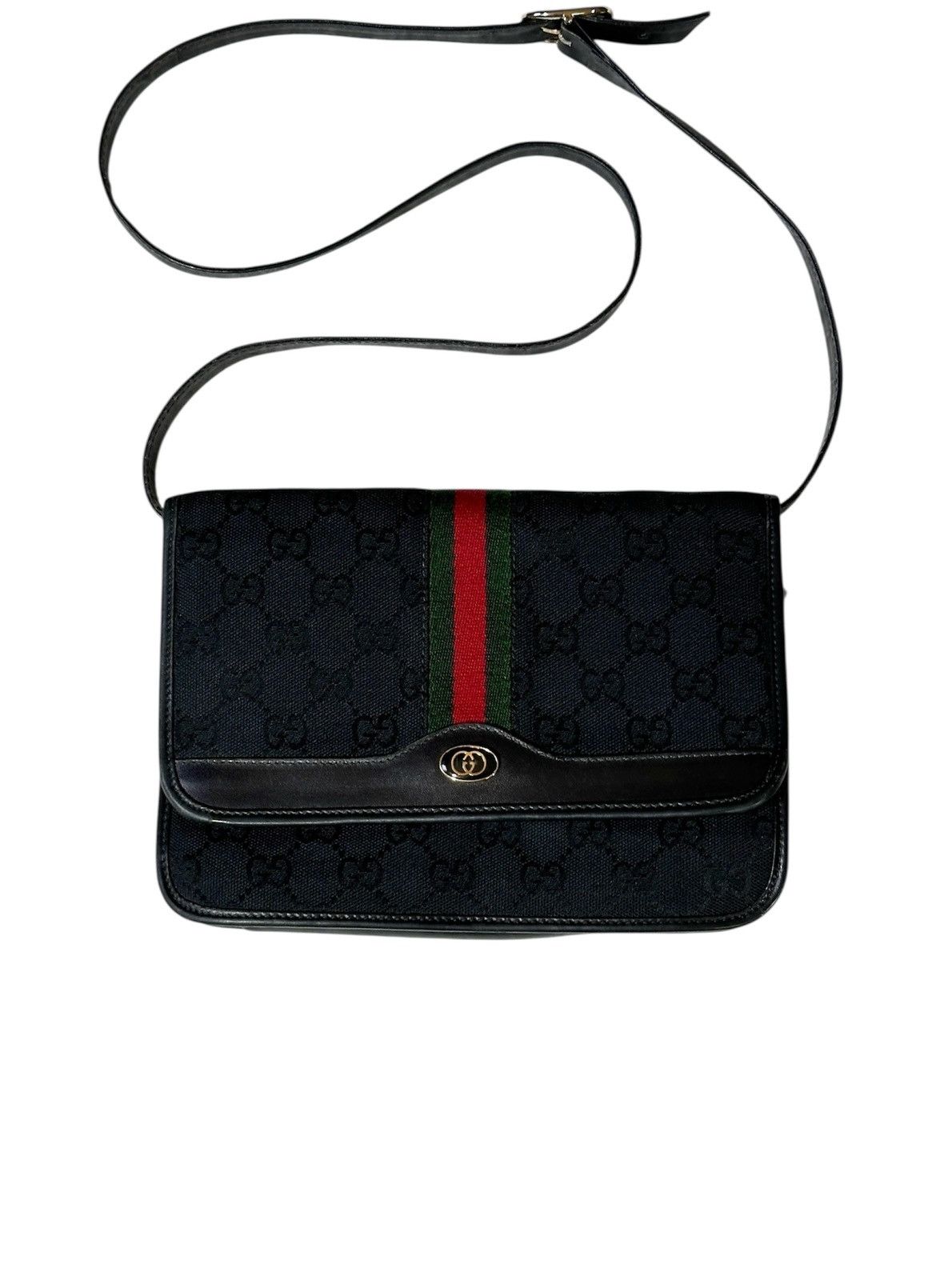 Gucci Gucci Monogram Shoulder Bag GG Canvas Vintage Web Italy rare Size ONE SIZE - 1 Thumbnail