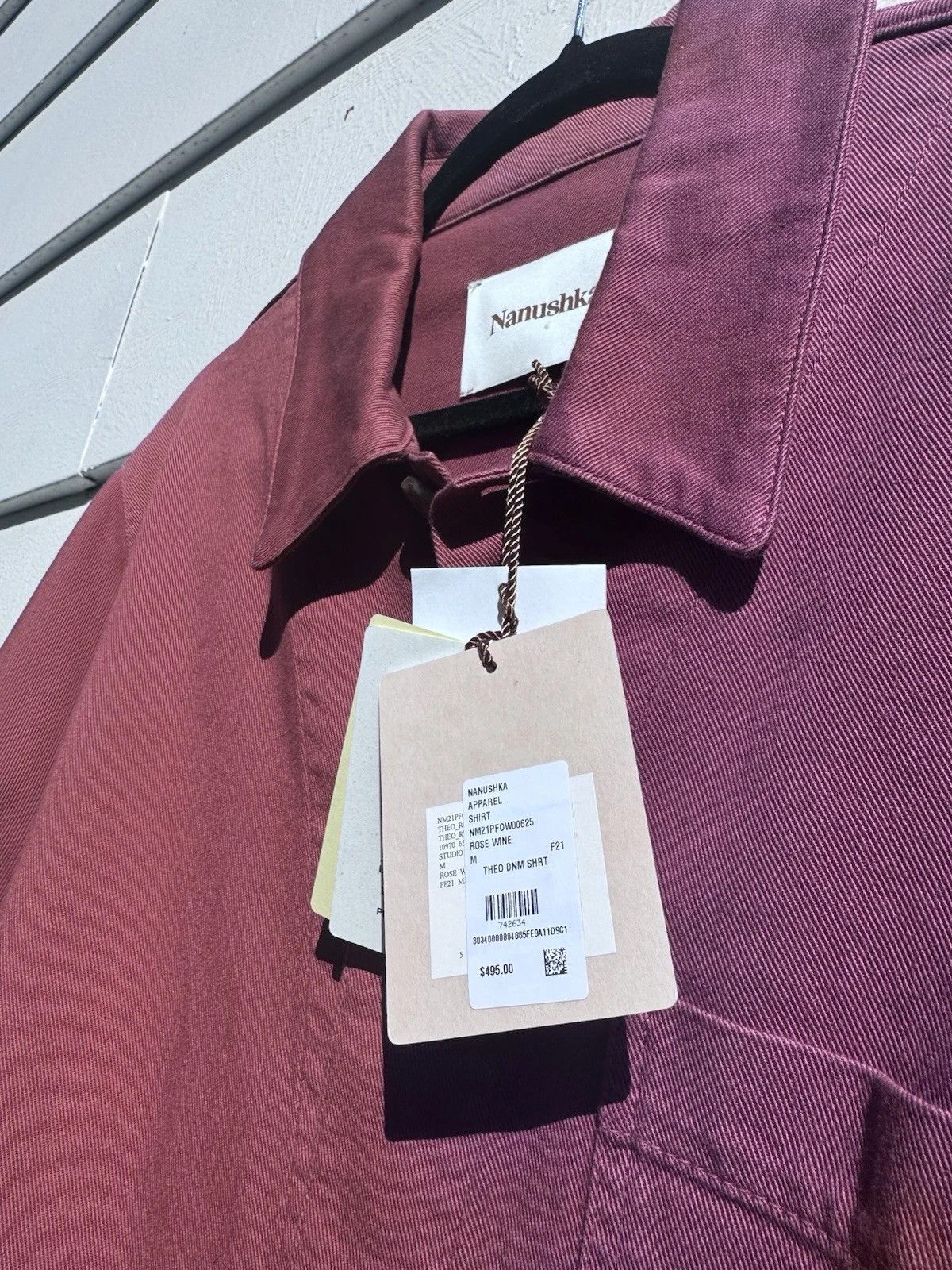Nanushka Nanushka Men’s Theo Denim Jacket Rose Wine Size Medium Size US M / EU 48-50 / 2 - 1 Thumbnail