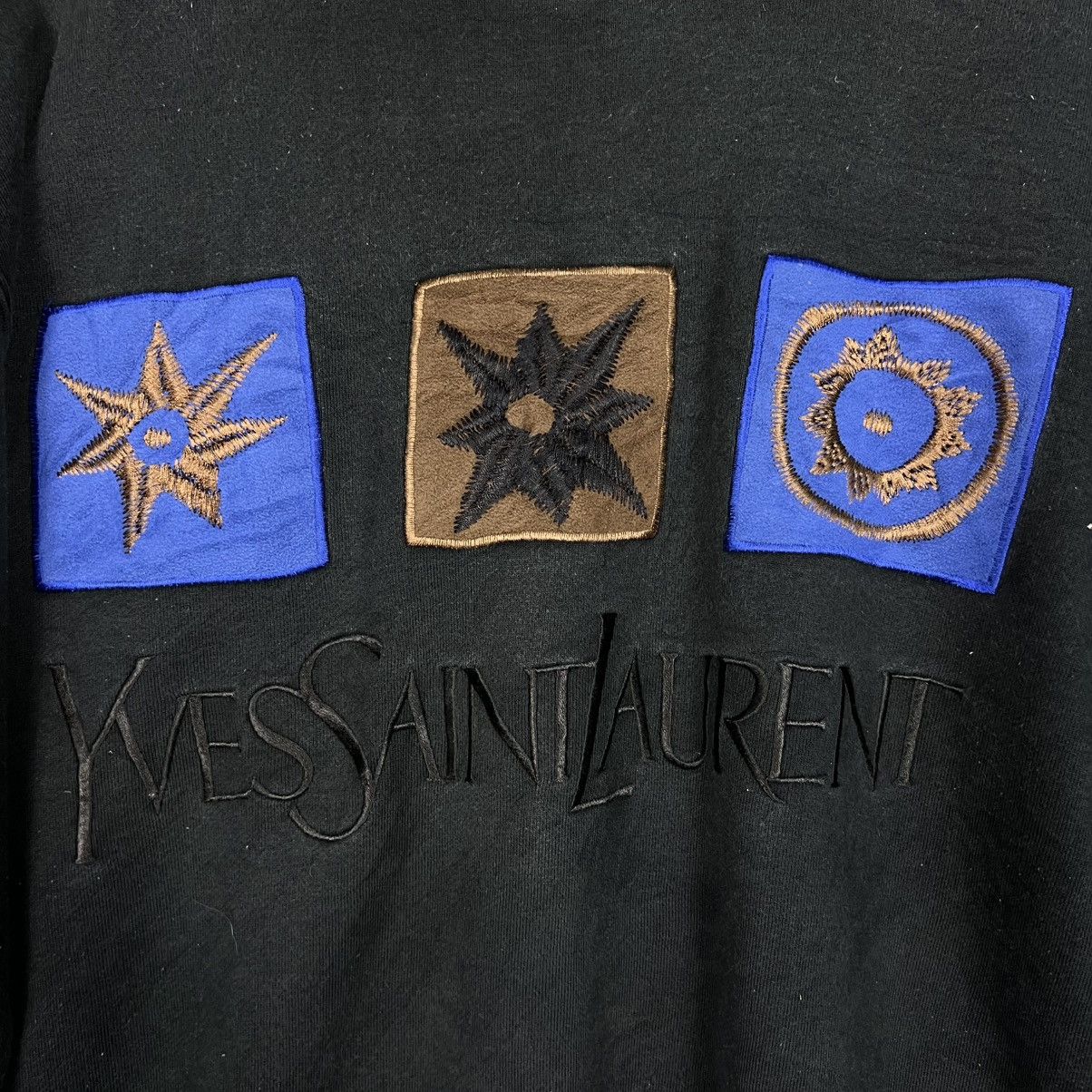 Yves Saint Laurent Vintage 90's YSL Embroidered Big Logo Sweatshirt #4195-C190 Size US M / EU 48-50 / 2 - 3 Thumbnail