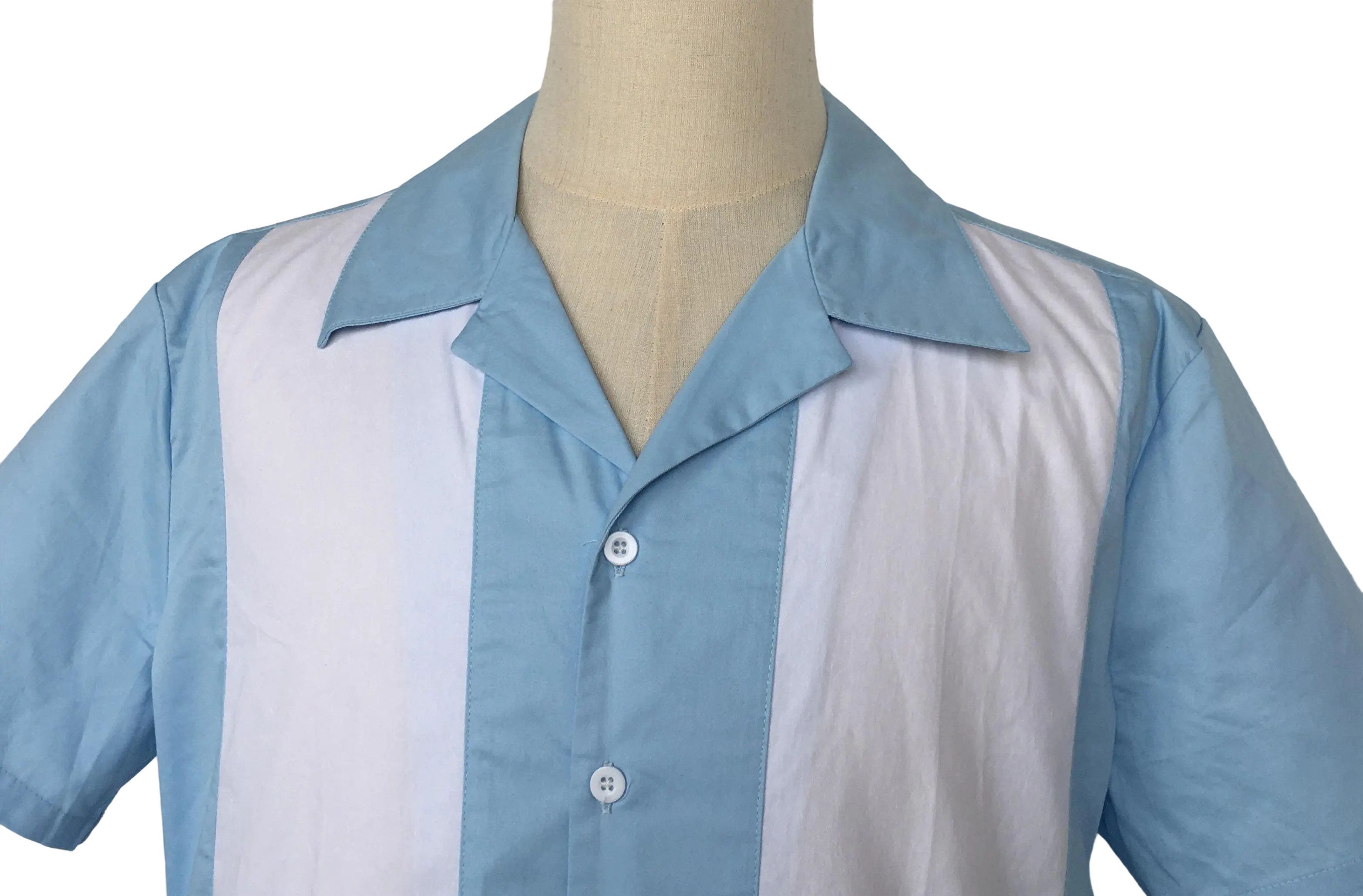 Other Retro Two-tone Men Shirt Solid Casual Shirt Lightblue Size US XXL / EU 58 / 5 - 3 Thumbnail