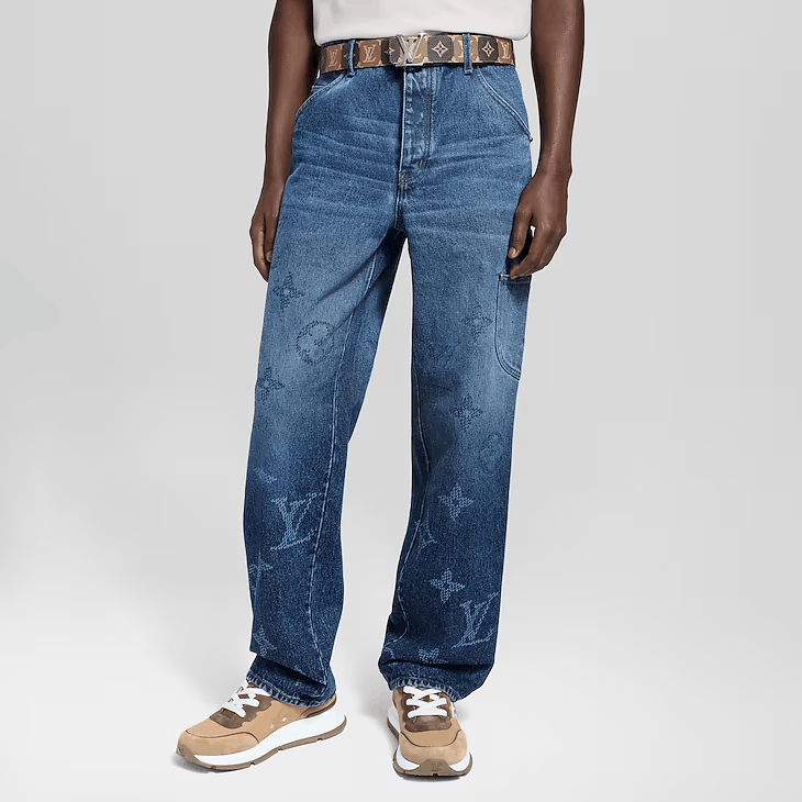 Louis Vuitton Monogram Denim Workwear Trousers Size US 29 - 2 Thumbnail
