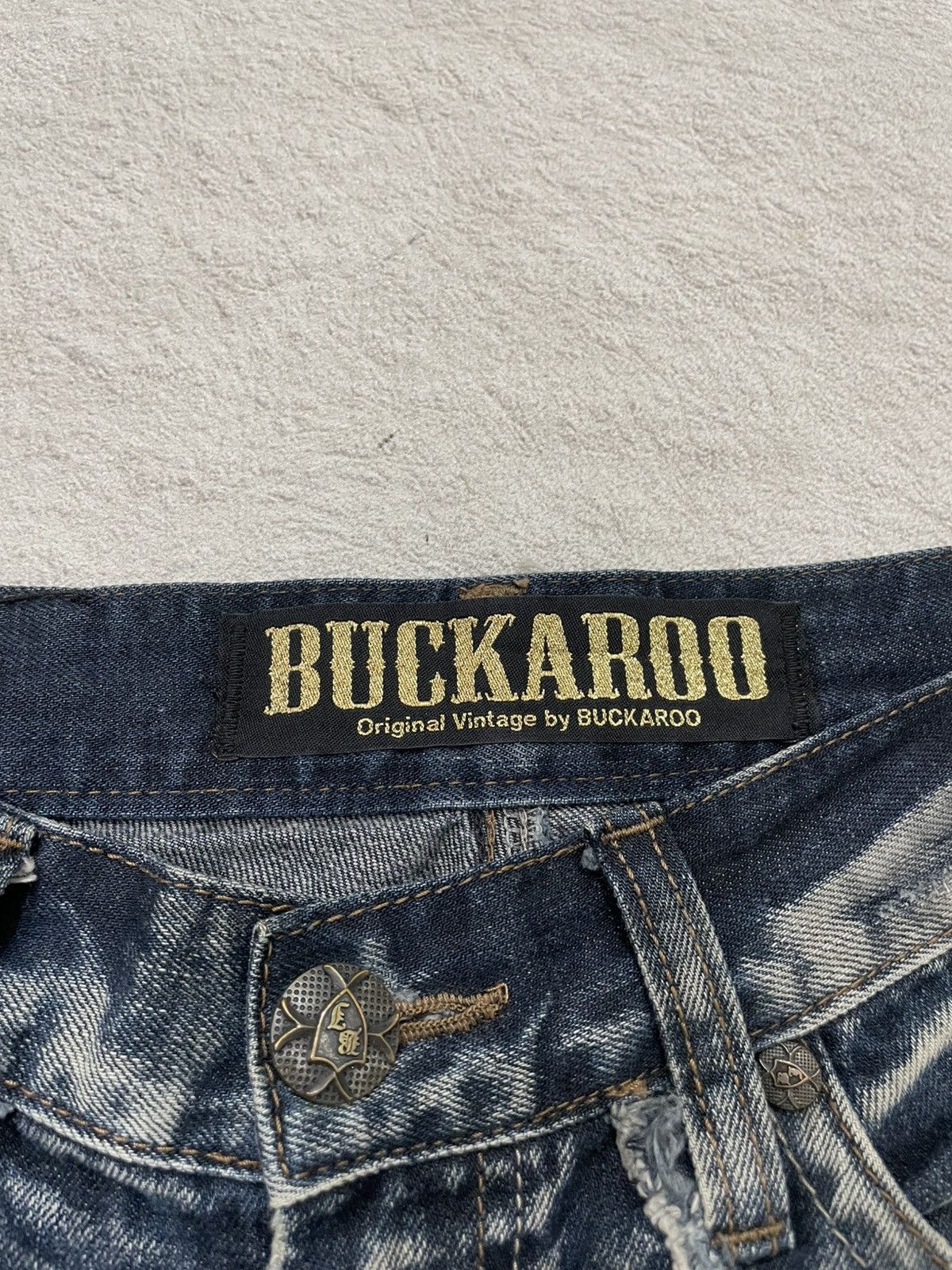 Japanese Brand 2000s Buckaroo Distressed Destroyed Denim Grunge Vkei Ifsix Size US 31 - 7 Thumbnail