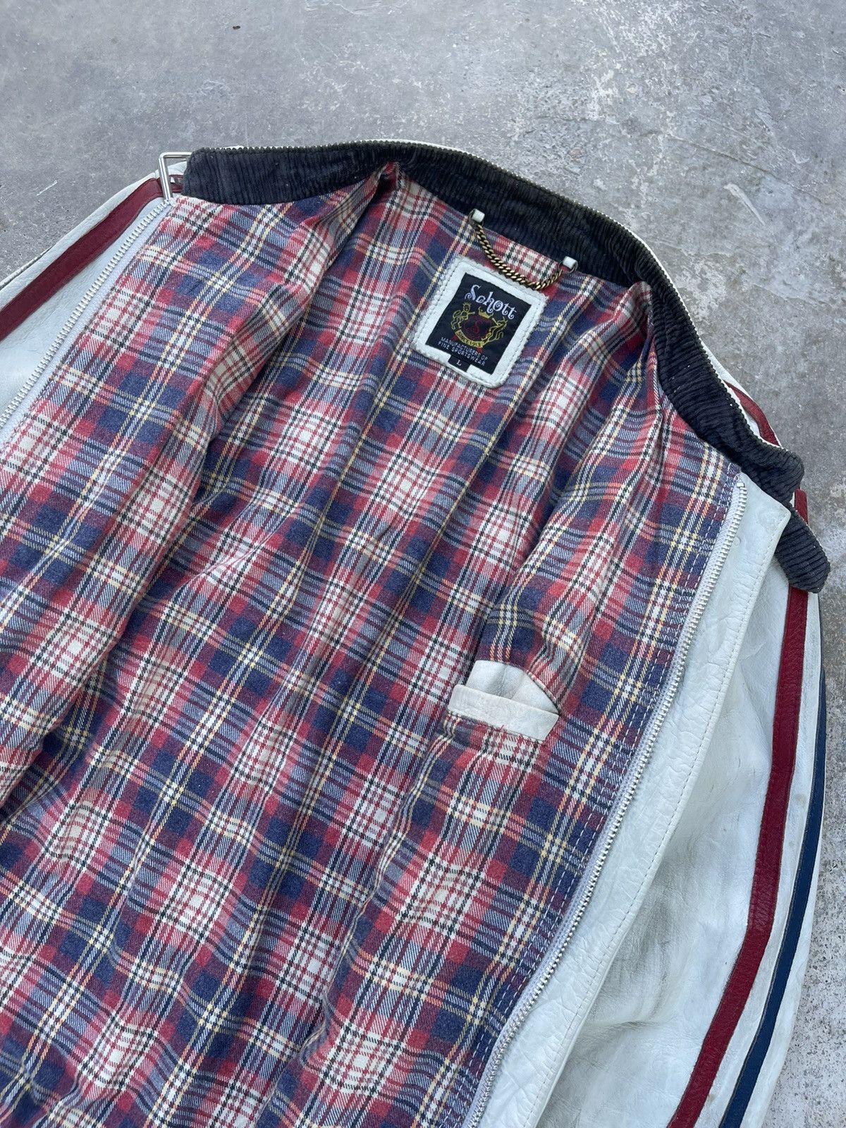 Genuine Leather × Schott 🔥Vintage Schott Classic Sheep Leather Racer Jacket Size US L / EU 52-54 / 3 - 14 Thumbnail