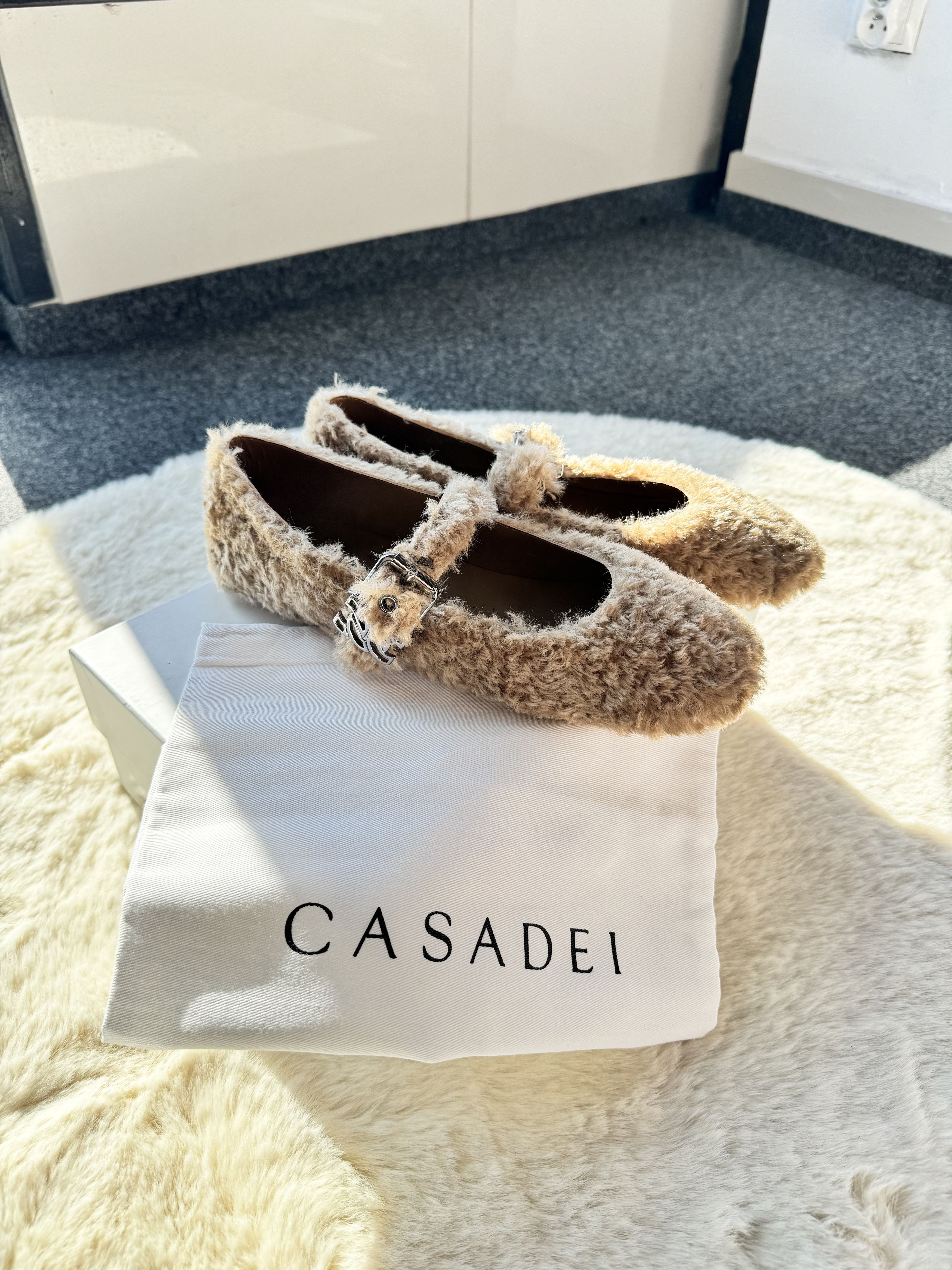 Casedei Moschino Valsenales - Fur ballets flats caramello 40 Size US 9.5 / IT 39.5 - 10 Thumbnail