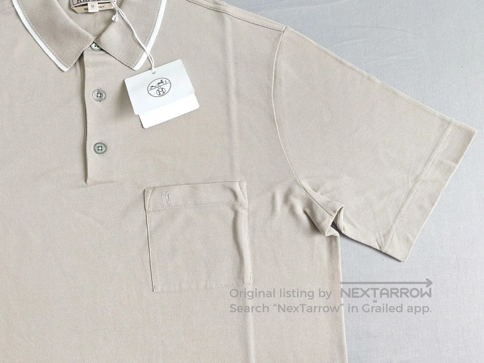 Hermes Hermes Men's Beige Short Sleeve Polo M. Size US M / EU 48-50 / 2 - 4 Thumbnail