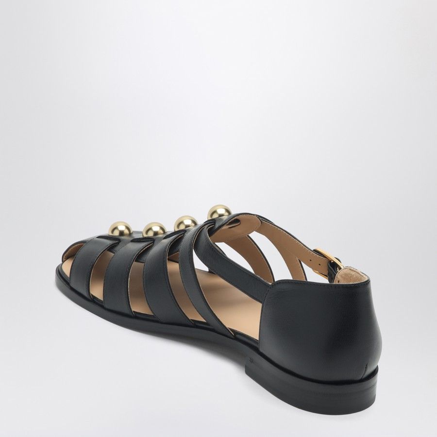 Valentino o1d2blof1025 Stud Leather Sandals in Black Size US 9 / EU 42 - 3 Thumbnail