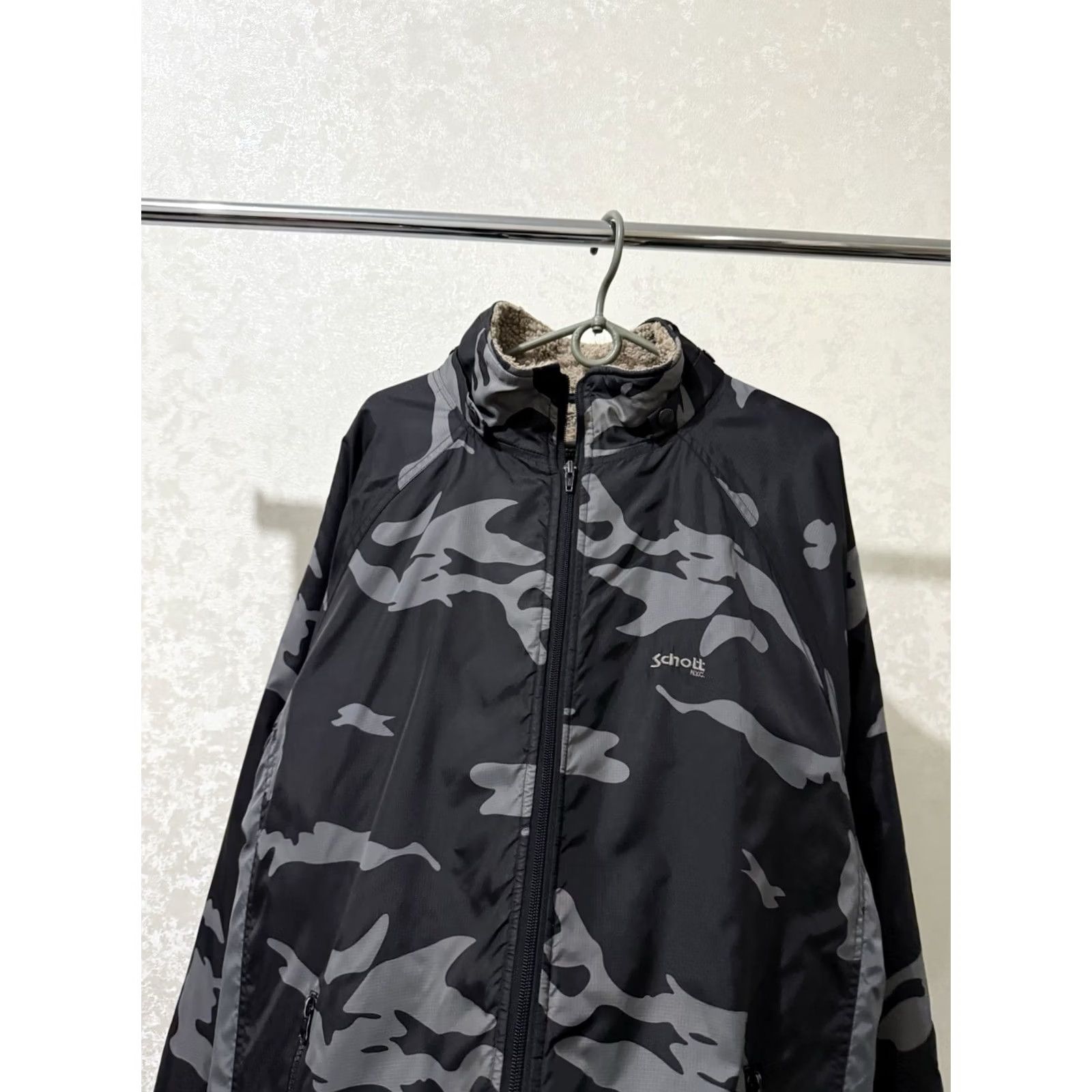 Schott VINTAGE Schott NYC Army Camouflage Jacket Men L Black 90s Scott N.y.c Easy Rider Camouflage Jacket Mens Size US L / EU 52-54 / 3 - 3 Thumbnail